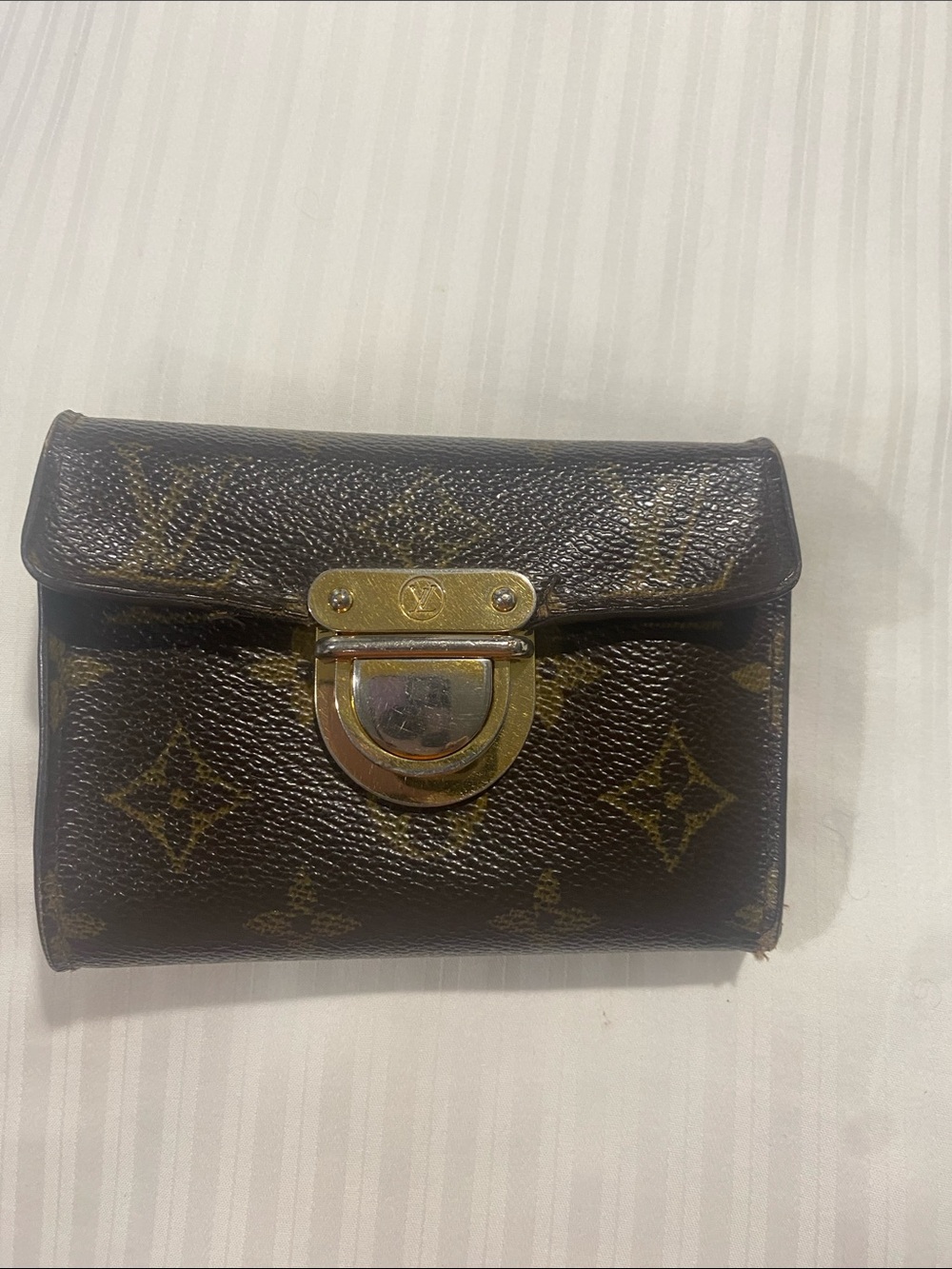 Louis Vuitton Monogram Brown Wallet with Gold-Tone Closure